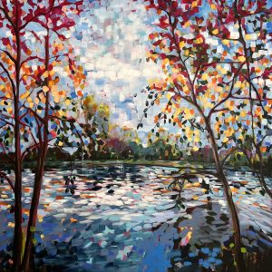 Autumn At The Pond 1  | 80x80x2cm