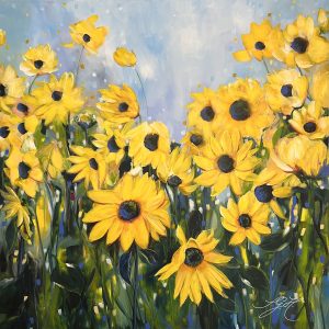 Dive Into Sunflowers  | 80x80x2cm